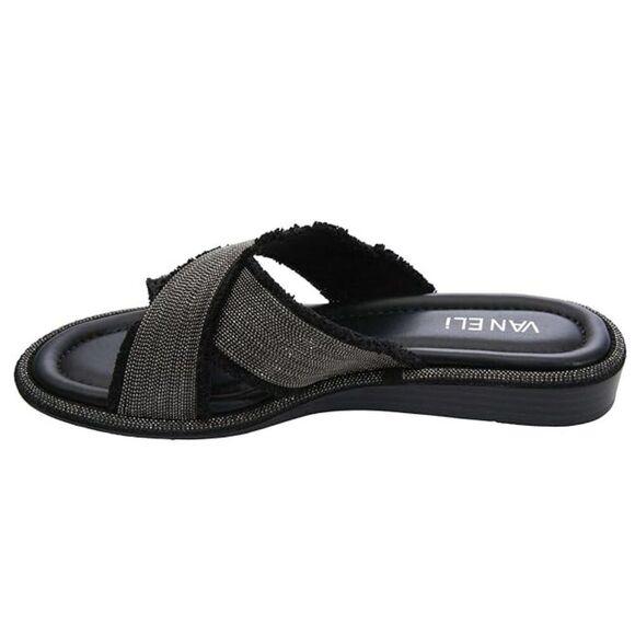 Vaneli Bogie Slides Size 10N Black Canvas NIB - Picture 3 of 14